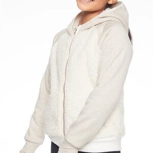 Athleta Girl Oatmeal Heather Full Zip Sherpa‎ Jacket